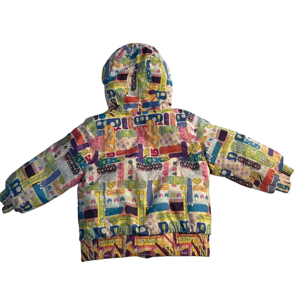 Burton Dryride Toddler Snow Winter Jacket 2T Mini Shred Retro Sticker Print Girl